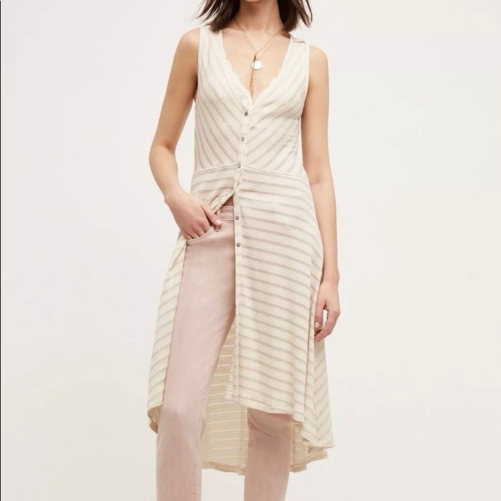 NWT Anthropologie Duster Tank Shirt Dress Size XL